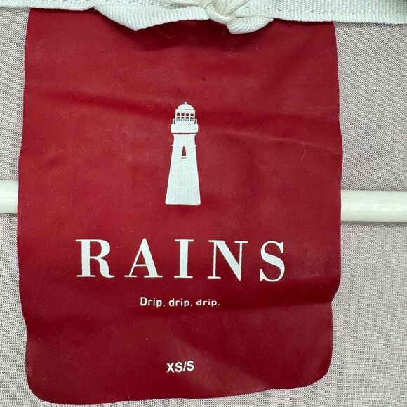 Rains Base Jacket Unisex Red Full Zip Hooded Long Sleeve Waterproof XS/S - Picture 8 of 13